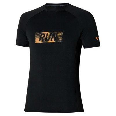 Camisa Mizuno Dryaeroflow Estampados Tee Hombre - Negros - Chile M805WJKNBZ
